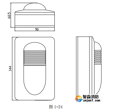 海灣防爆GST-HX-MN100C（Ex）火災聲光警報器外形示意圖