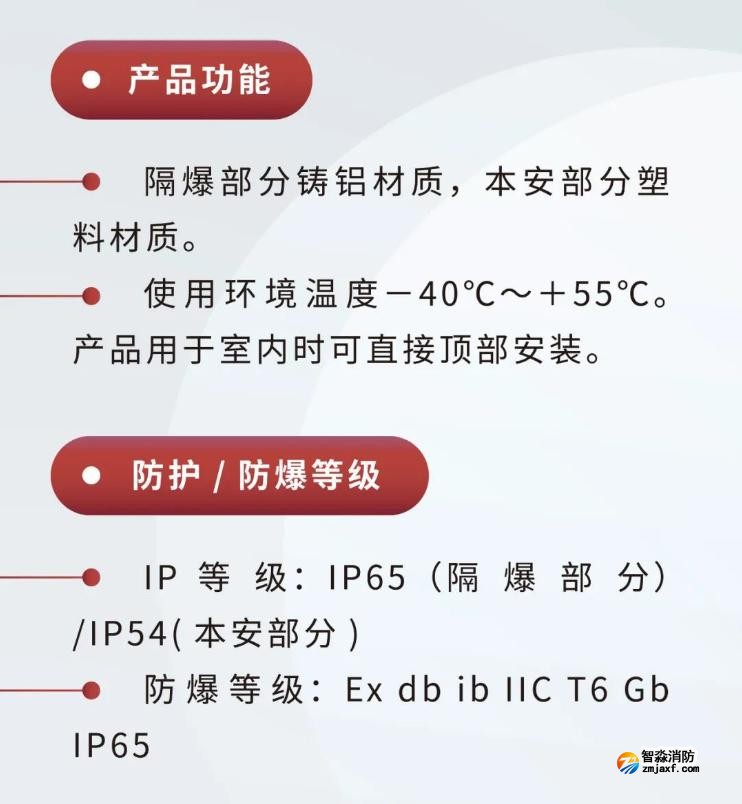 JTY-GM-GSTN9811(Ex)/WIS、GSTN9812(Ex)/WIS海灣隔爆煙感溫感產品功能
