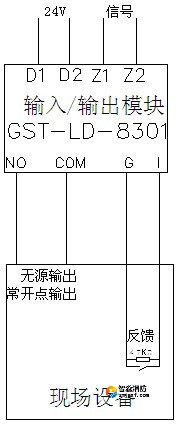 無源輸出時，輸出檢線電壓由被控設(shè)備提供，模塊與控制設(shè)備的接