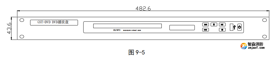 海灣GST-DVD 型 DVD 播放盤（可選配）接線安裝技術(shù)