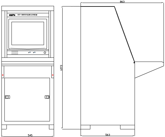 PC主機(jī)安裝在下部結(jié)構(gòu)圖